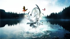 Abstract Trees lakes Desktopography