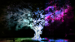 Abstract Trees rainbows colors