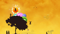 Abstract Trees silhouettes digital