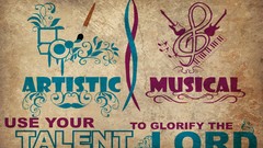 Abstract Typography font musical concept art digital art 