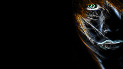 Abstract vector face wide