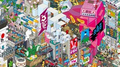 Abstract vectors pixel art