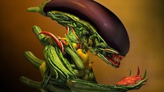Abstract vegetables artwork Aliens