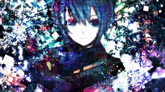 Abstract vocaloid multicolor blue