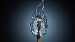 Abstract water flames matchsticks