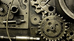 Abstract wheels sepia gears monochrome industrial plants