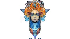 Abstract white background faces artwork Simple Background