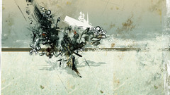 Abstract white graffiti