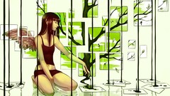 Abstract wings paintings anime girls fantasy art