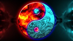 Abstract yin-yang artwork