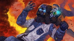 Abyss flying flames gas masks romantically apocalyptic 