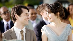 Actors brunettes laughing joseph gordon-levitt zooey deschanel 