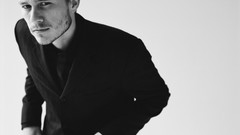 Actors Heath Ledger grayscale