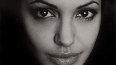Actress Angelina Jolie monochrome