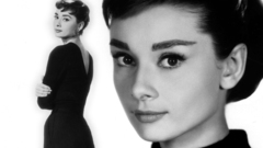 Actress Audrey Hepburn grayscale