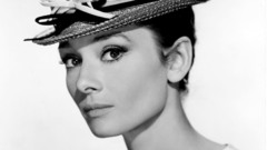 Actress Audrey Hepburn grayscale