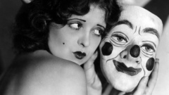Actress clowns grayscale masks