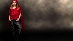 Actress Dakota Fanning hooded