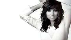 Actress grayscale Tiffani Amber Thiessen