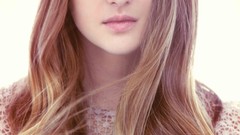 Actress green eyes brunettes shailene woodley pink lipstick