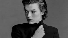 Actress monochrome Milla Jovovich