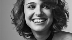 Actress Natalie Portman grayscale