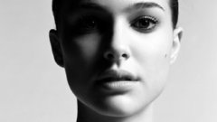 Actress Natalie Portman grayscale