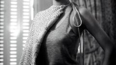 Adriana lima grayscale monochrome