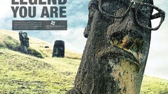 Advertisement glasses Easter Island moai artwork Viral