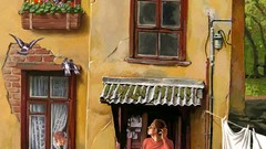 Advertisement USSR artwork Russians