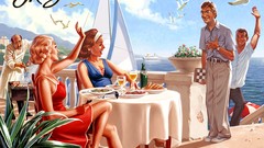 Advertisement USSR artwork Russians