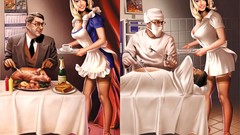 Advertisement USSR artwork Russians