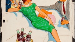 Advertisement white background Mad Men vintage bottles posters 