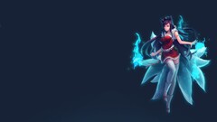ahri League of Legends anime girls blue background Anime cyan