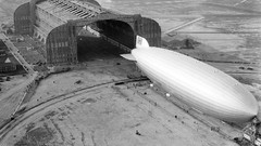 Air airship old photo monochrome blimps