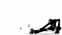 Air Gear Minami Itsuki Anime monochrome Simple Background