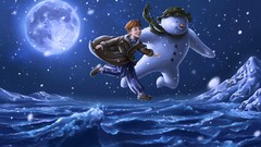 Air snowman flying