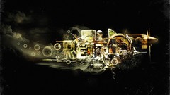 Aircraft abstract bubbles retro