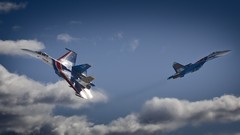 Aircraft Aerobatics Knights jets Russian Air Force su-27 