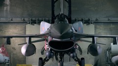 Aircraft Army hangar f-16 fighting falcon jet aircraft