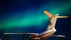 Aircraft aviation aurora borealis IL-76 Candid