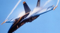 Aircraft Blue Angels contrails F/A-18 Hornet