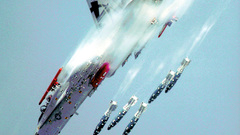 Aircraft bombs military vehicles