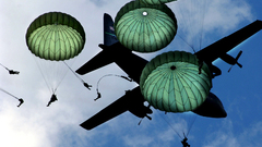 Aircraft C-130 Hercules parachuting