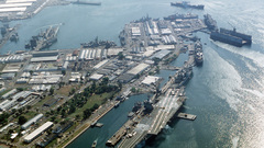 Aircraft carriers. port