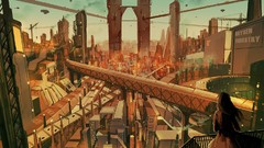 Aircraft cities anime girls cityscapes pixiv fantasia