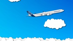 Aircraft cloud artwork Airbus A340