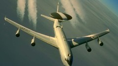 Aircraft contrails AWACS E-3 Sentry