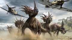 Aircraft Dinosaurs fantasy art Daren Horley