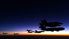 Aircraft dusk skyscapes Australian